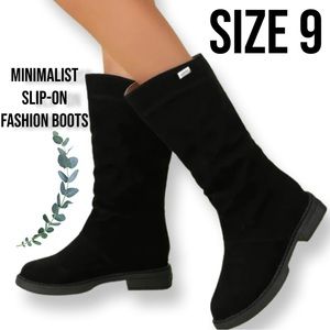 New Women admlis Minimalist Slip-On Fashion Boots size 9 color black MSRP $67